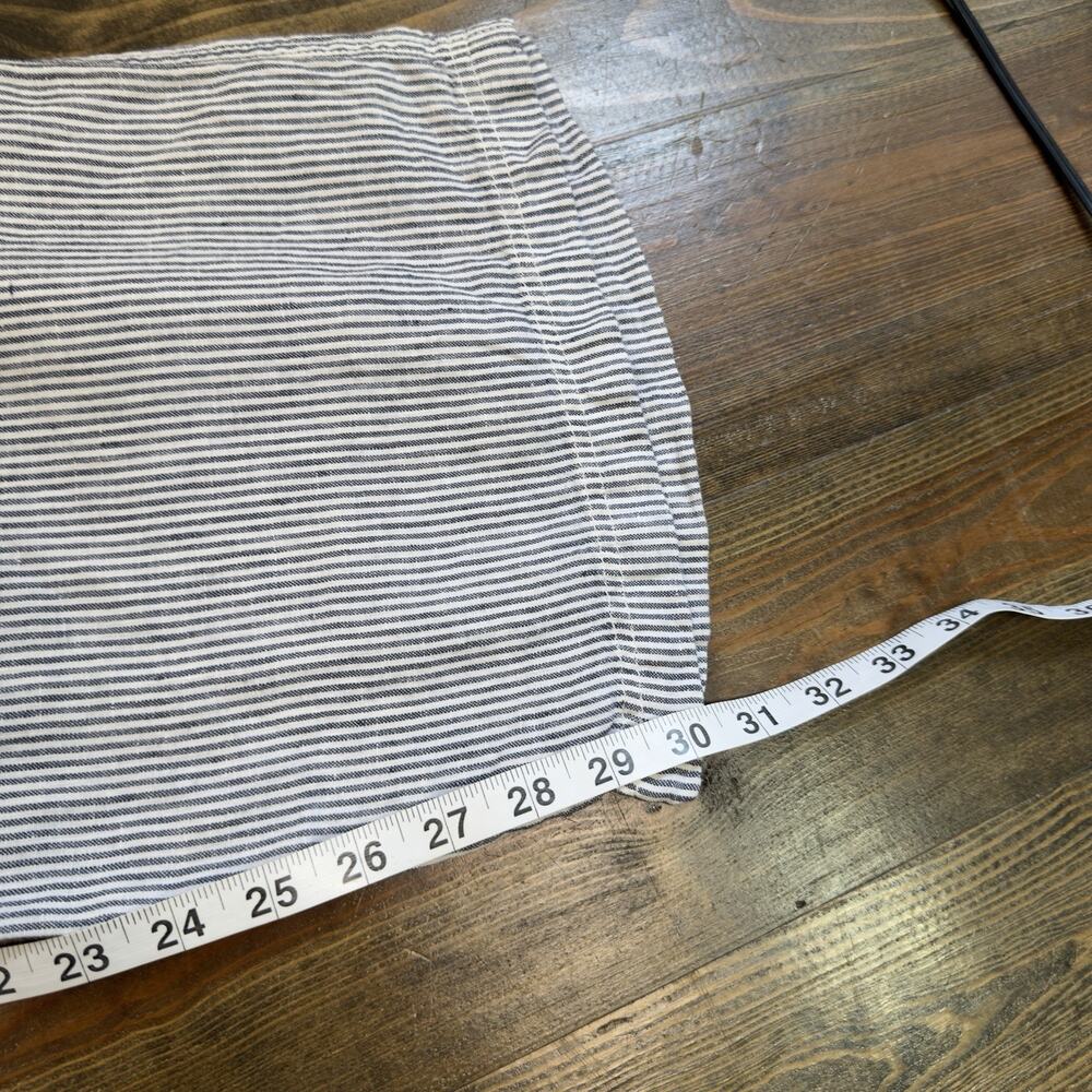 Artisan NY 100 % Linen Pants Pull-On Pockets Wide Leg White Stripe Sz Large - Picture 7 of 7